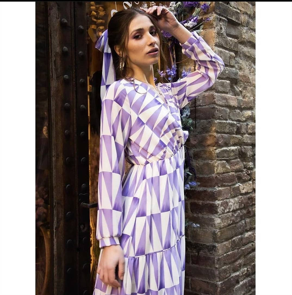 Μιντι φόρεμα με γεωμετρικά μοτίβα - Sofi Moukidou